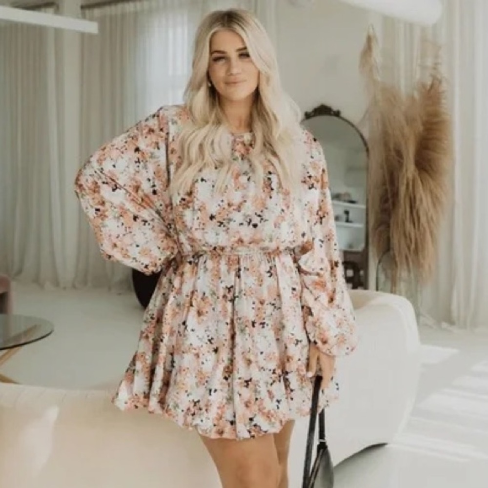 The Drop xkelclight Multi Floral Dolman Sleeve Mini Dress XXL NWT